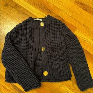 Zara chunky navy cardigan